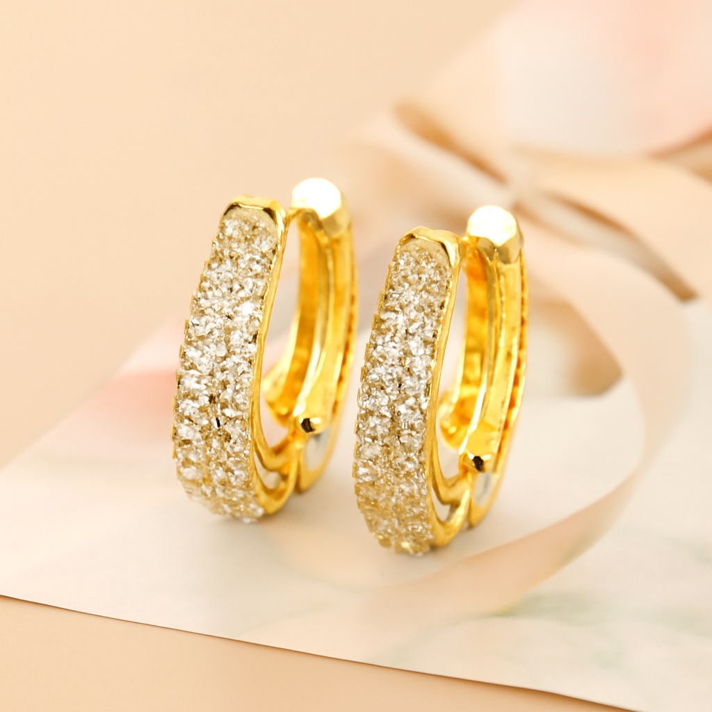 Elegante Zirkonia-Creolen mit Pave für Frauen