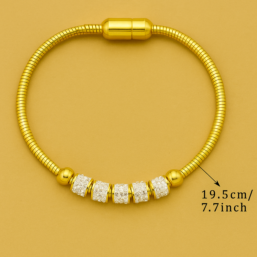 Zylindrisches Kettenarmband in Gold - für Männer und Frauen