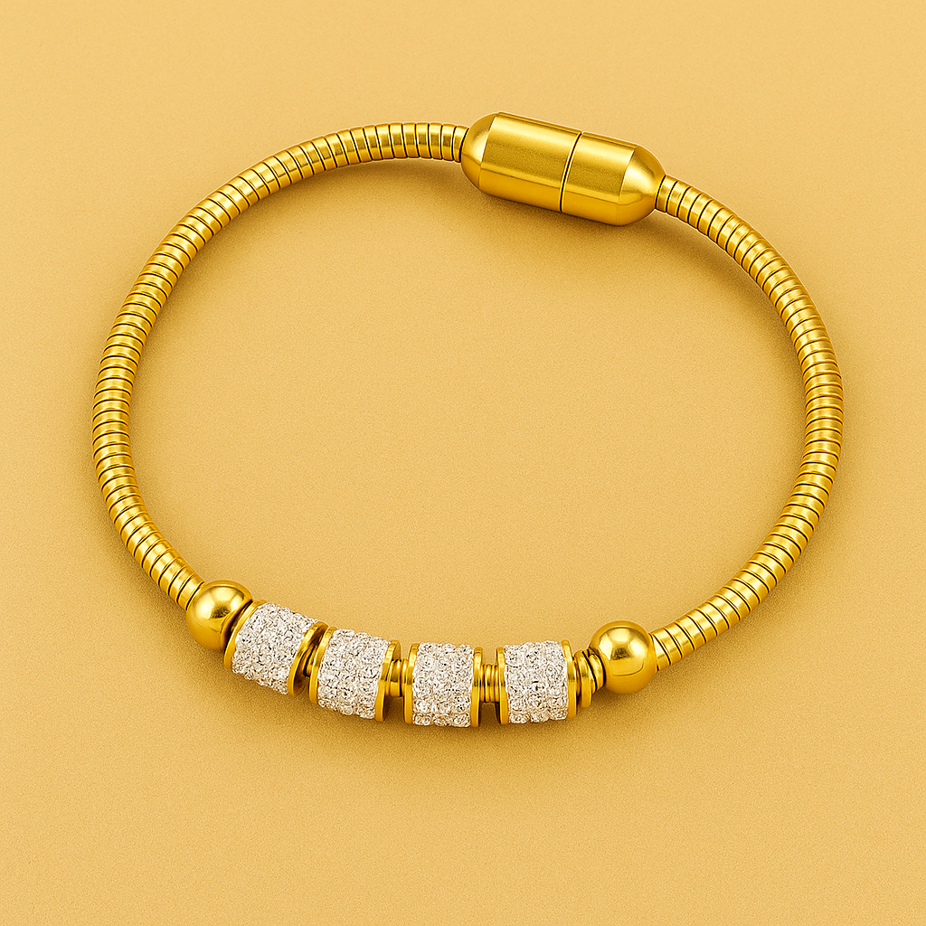 Zylindrisches Kettenarmband in Gold - für Männer und Frauen