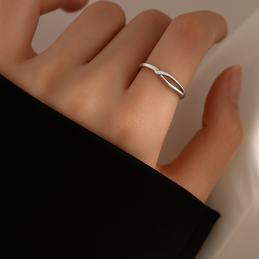Silber Ring - Mikro-Pavé Zirkonia Design