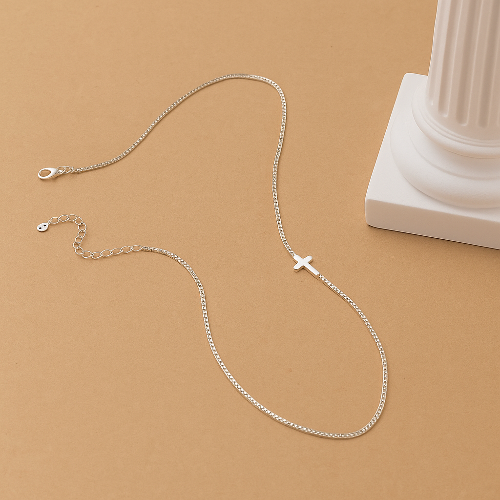 Lai Fine Cross Choker Halskette - Minimalistische Gold Farbe
