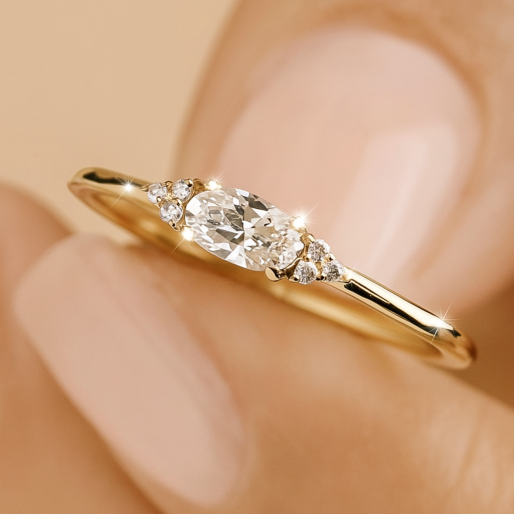 Claire Minimalistischer mehrfarbiger Inlay-Ring