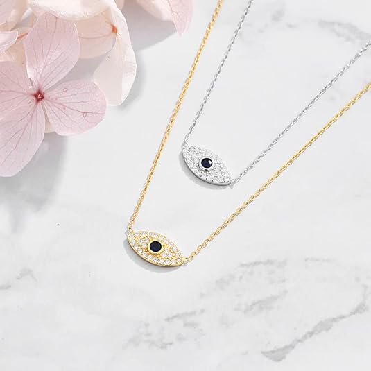 Elody Evil Eye Halskette - Silber