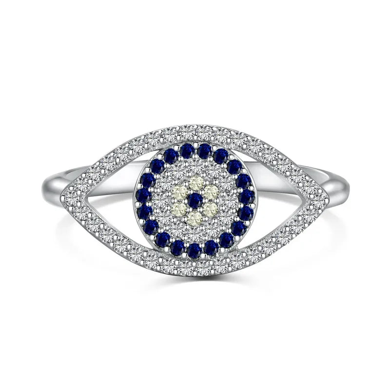 Giselle Evil Eye Ring - Silber und Zirkon