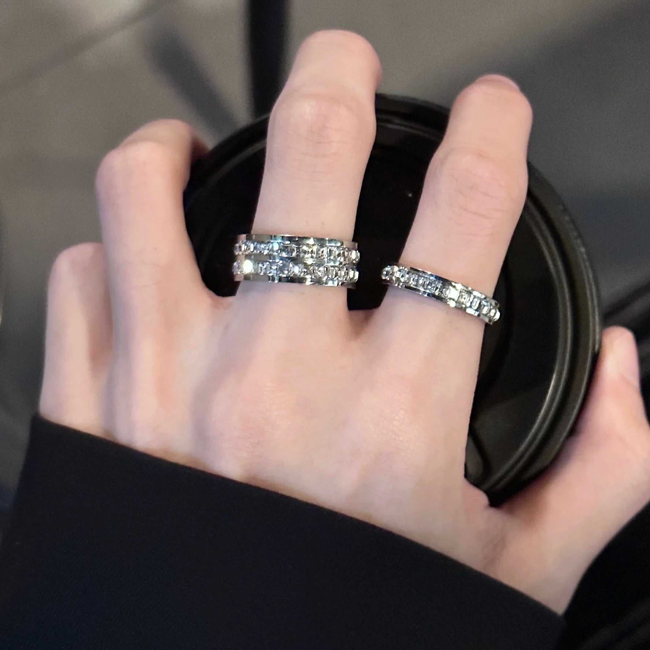 Volldiamant-Ring aus Titan