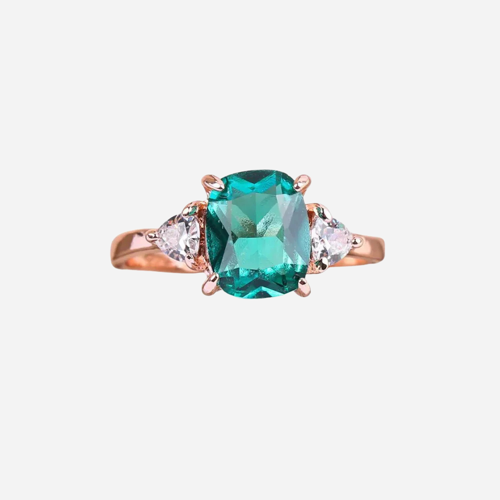 Josephine | Gold Ring mit grünem Zirkon