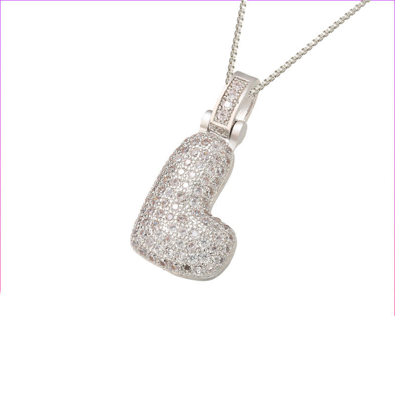 Halskette mit Pavé-Bubble-Initiale