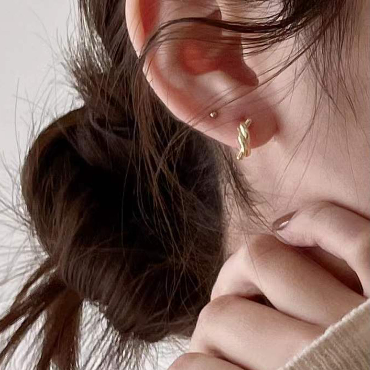 Luna Sleeper Ohrringe - Silber