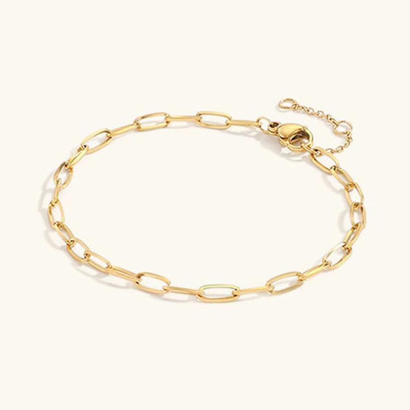 Maybelle Gold Büroklammer-Kettenarmband