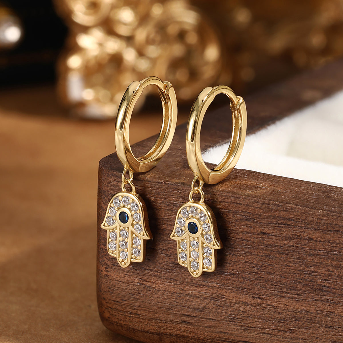 Batya Hamsaringe in Gold - Silber