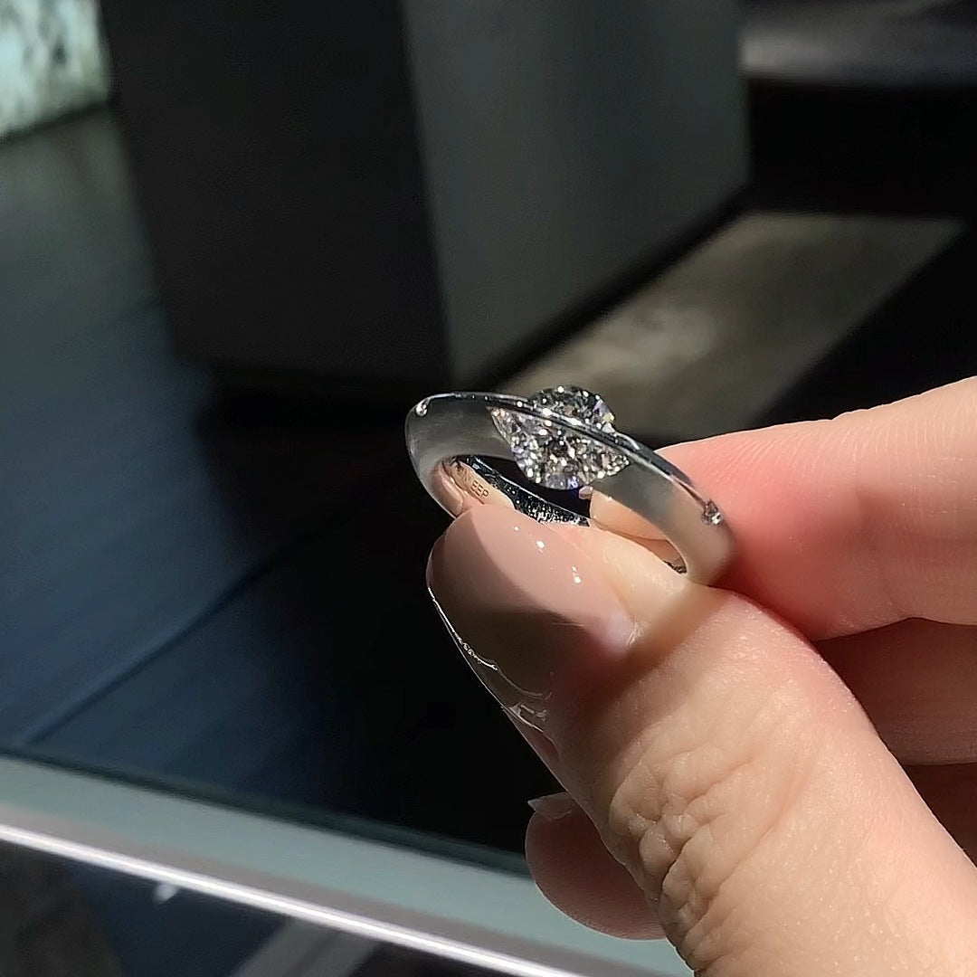 Stellar Rotierender Diamantring aus Silber – Für Sie & Ihn