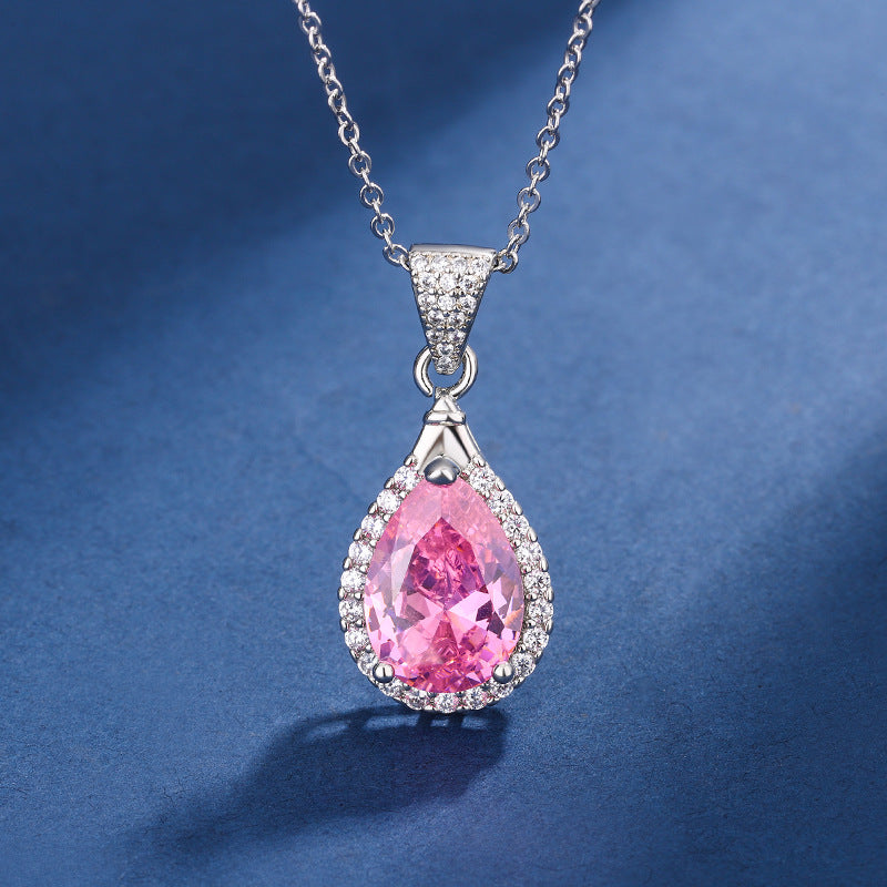 Aria Teardrop Pink Set | Weißgold