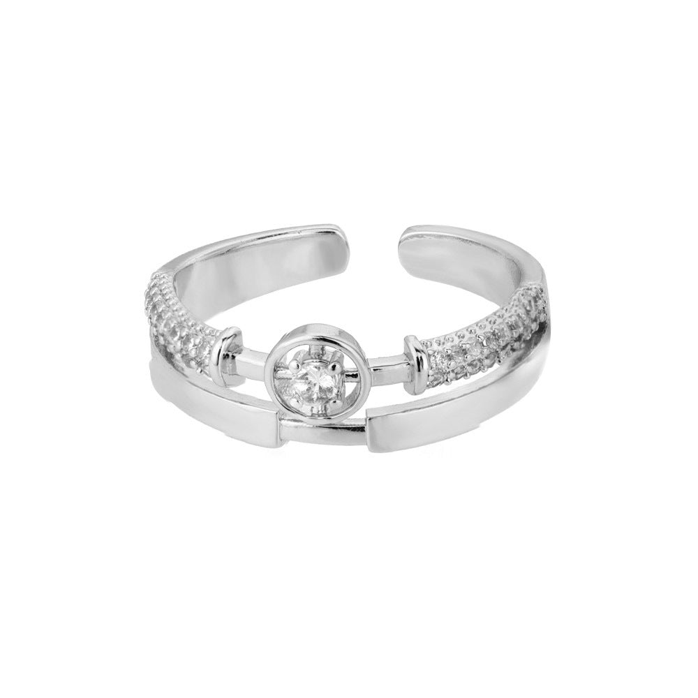 Daisy | Verstellbarer Stern Ring in Gold Zirkon