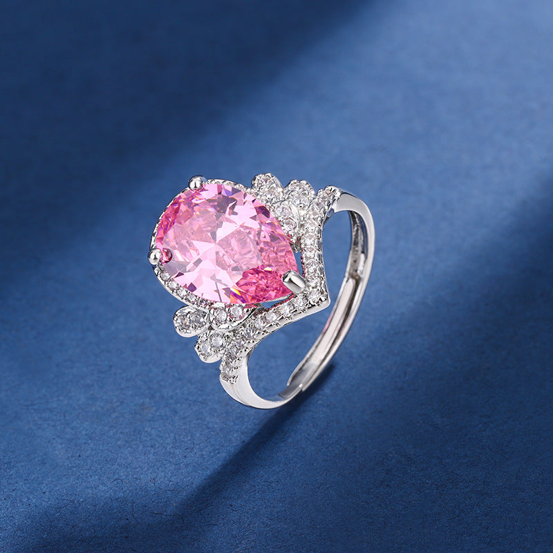 Aria Teardrop Pink Set | Weißgold