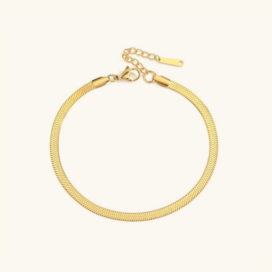 Gia Gold Herringbone Fußkettchen