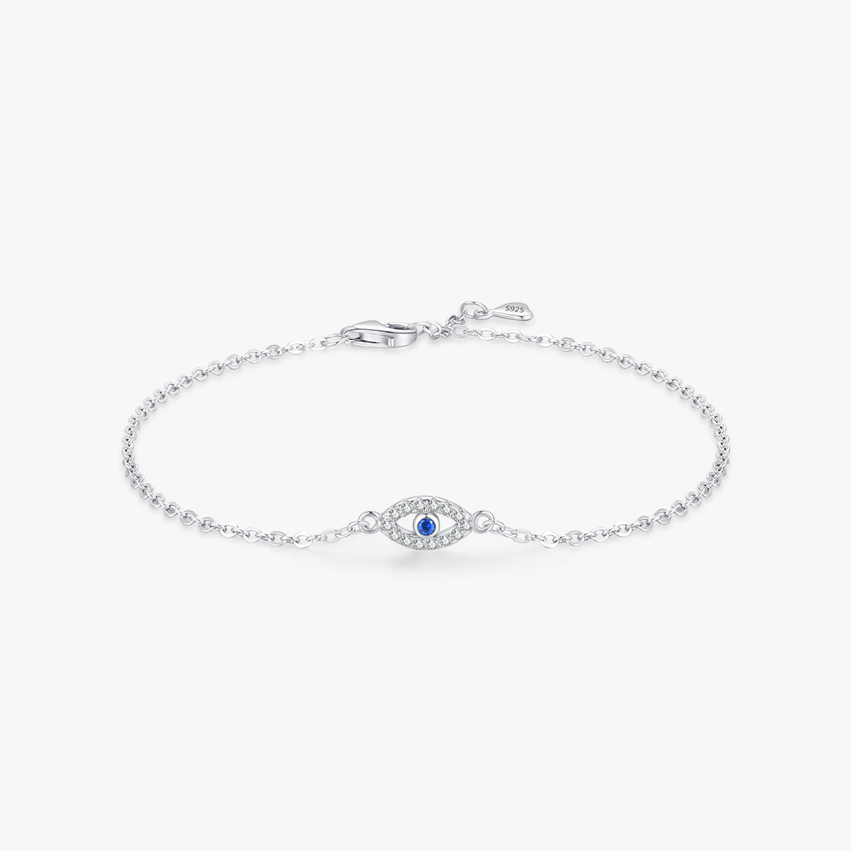 Rhoda Evil Eye Armband- Silber und Rhodium plattiert