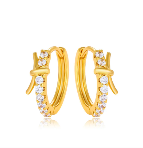 Luxuriöse Ohrringe mit Zirkonia-Intarsien