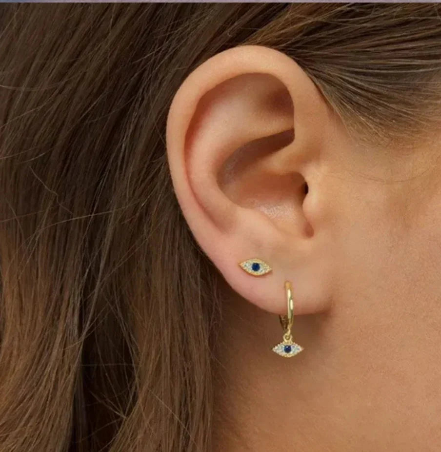 Efeu Ohrstecker - Evil Eye Silberohrringe - Schutz & Eleganz