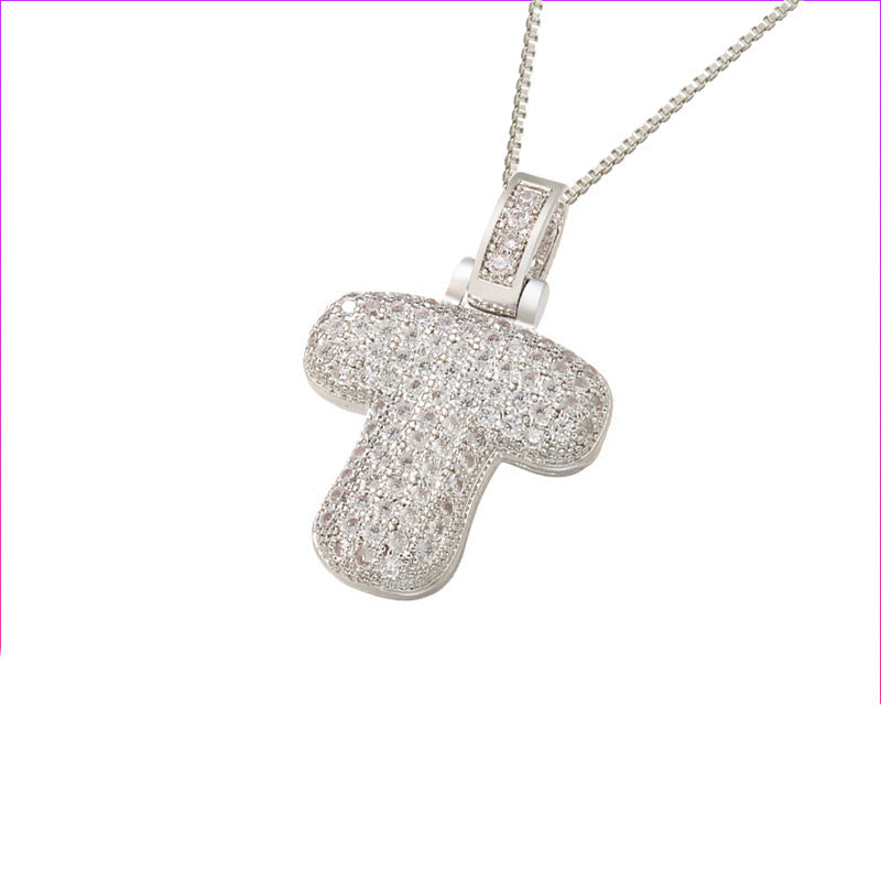 Halskette mit Pavé-Bubble-Initiale