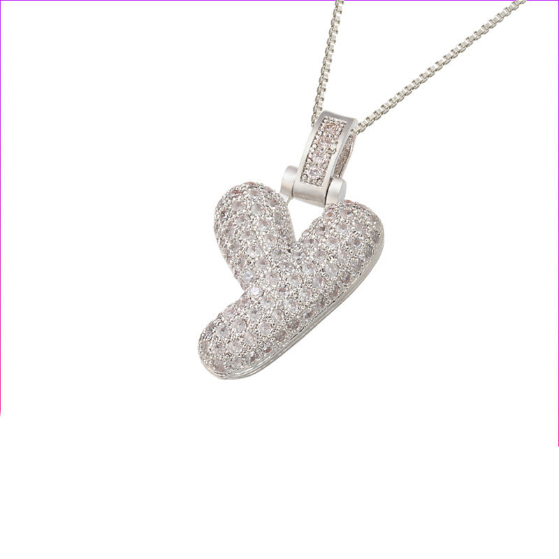 Halskette mit Pavé-Bubble-Initiale