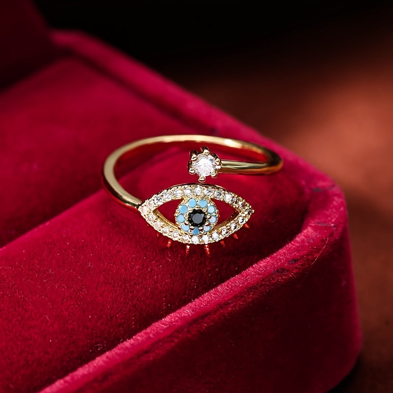 Himmelsauge Blauer Edelstein-Akzent-Ring für Glück & Stil