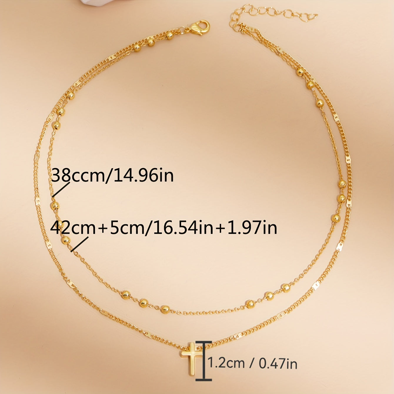 Siena | Kreuz & Perlen Mehrschichtige Halskette