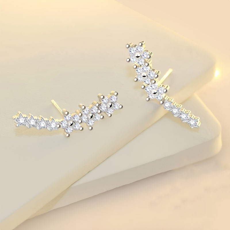 Elegante florale Strass-Ohrstecker
