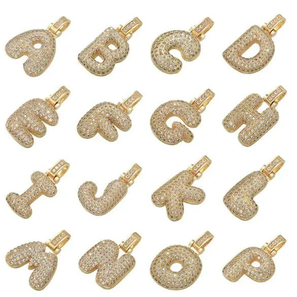 Halskette mit Pavé-Bubble-Initiale