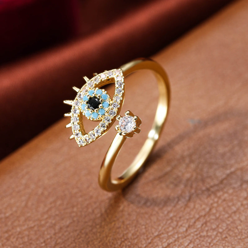 Himmelsauge Blauer Edelstein-Akzent-Ring für Glück & Stil