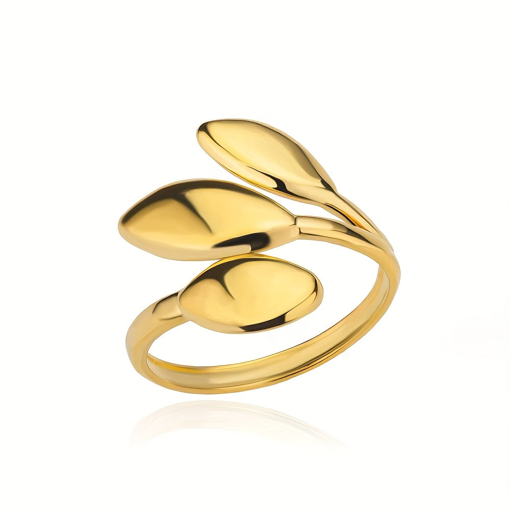 Whispering Willow Elegante Blatt Design Aussage Ring