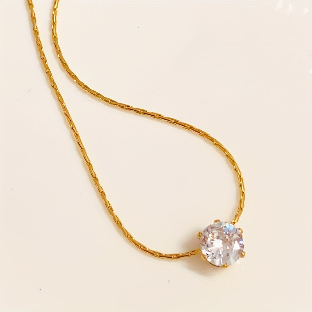 Nooxian Vintage Runde Zirkonia-Anhänger-Halskette