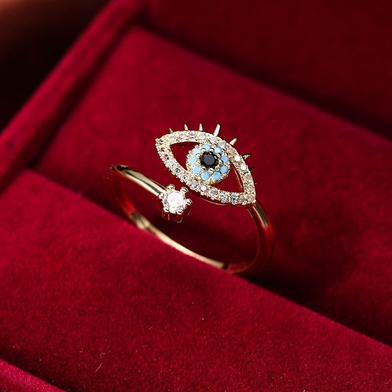 Himmelsauge Blauer Edelstein-Akzent-Ring für Glück & Stil
