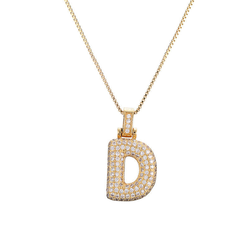 Halskette mit Pavé-Bubble-Initiale