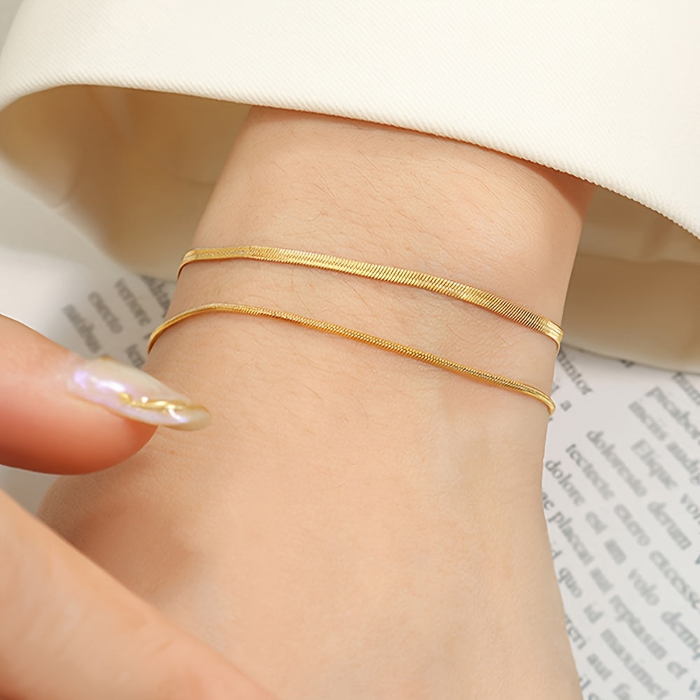 Doppellagiges Schlangenknochen-Kettenarmband