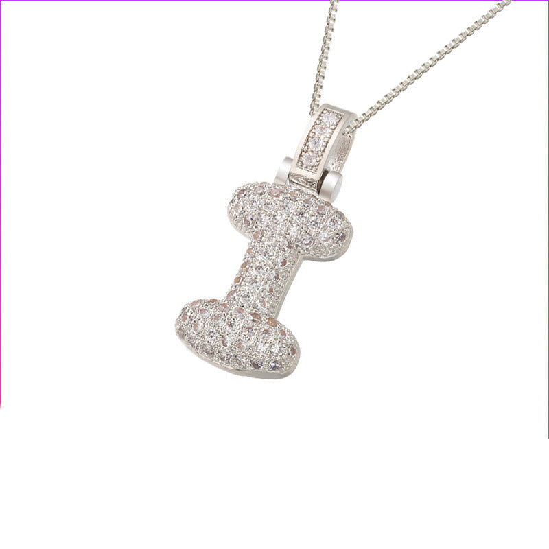 Halskette mit Pavé-Bubble-Initiale