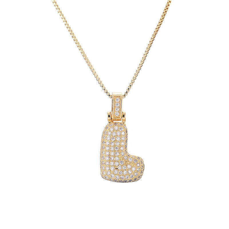 Halskette mit Pavé-Bubble-Initiale