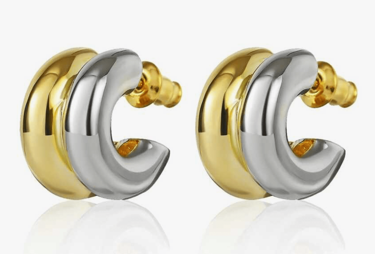 Madeline Zweifarbige Ohrringe | Vergoldet