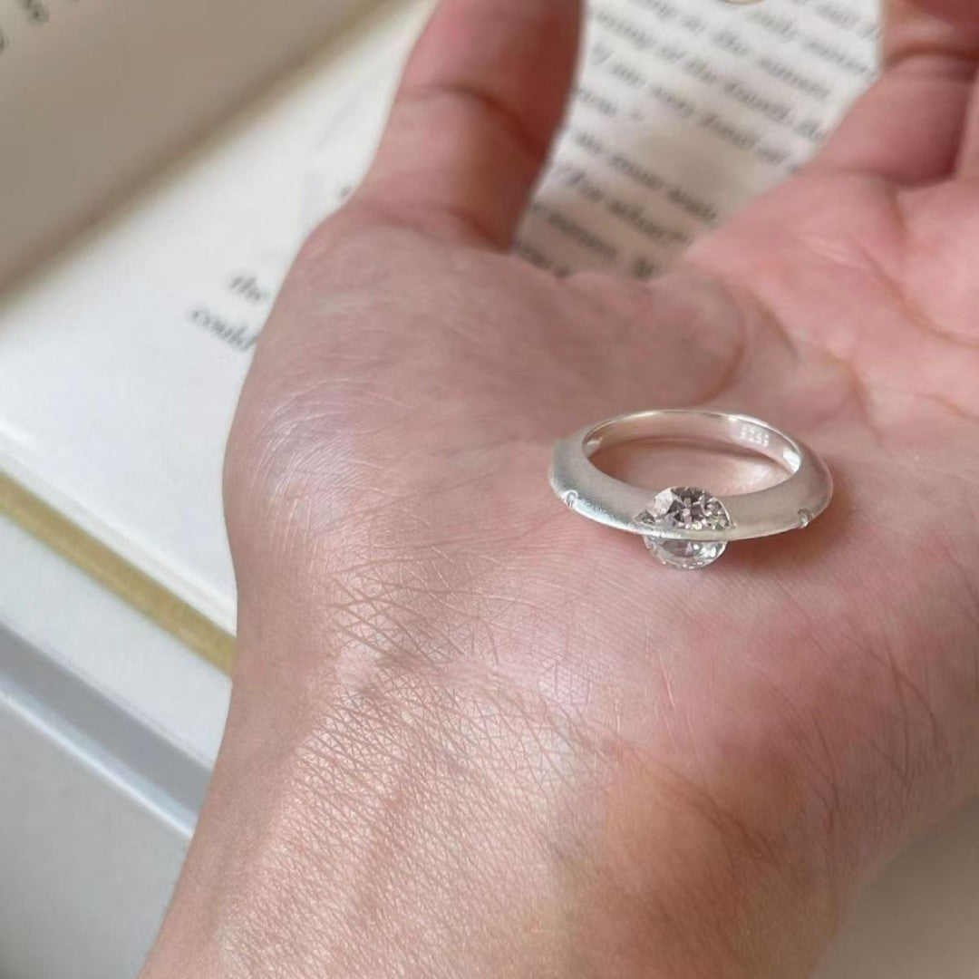 Stellar Rotierender Diamantring aus Silber – Für Sie & Ihn