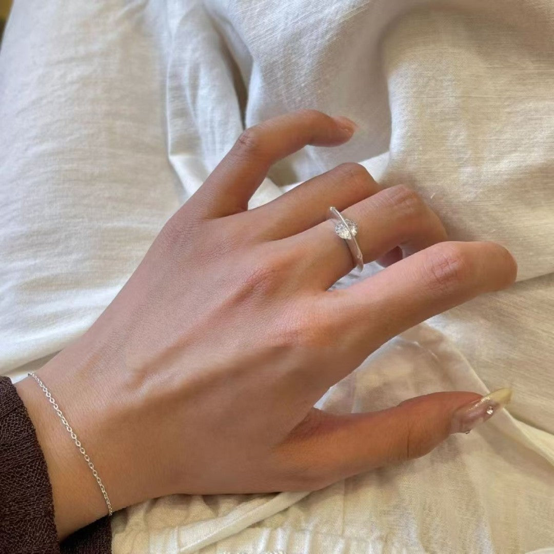 Stellar Rotierender Diamantring aus Silber – Für Sie & Ihn