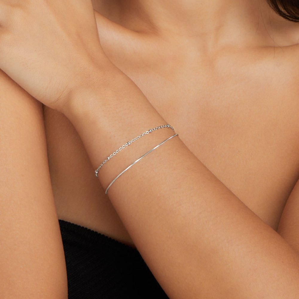 Pia – Silbernes Mehrlagiges Armband