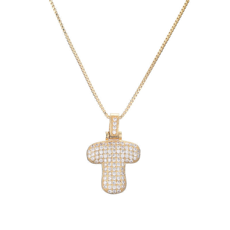 Halskette mit Pavé-Bubble-Initiale