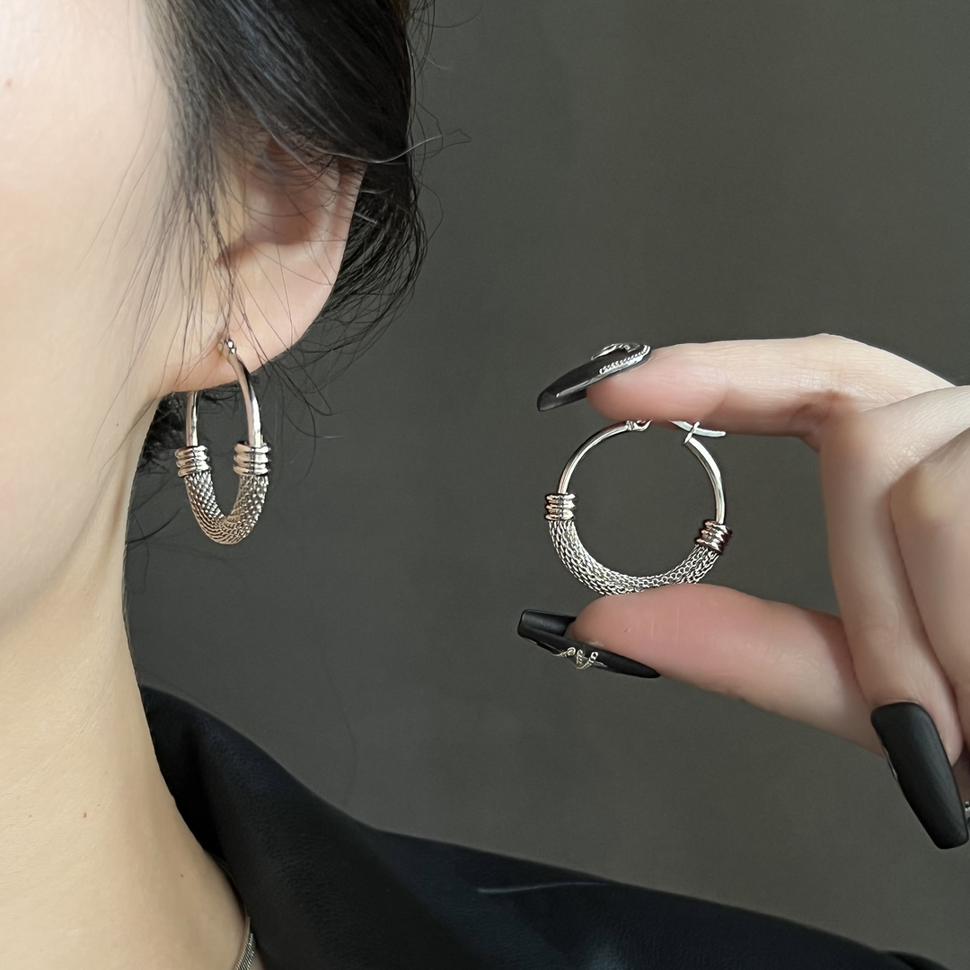 Vintage Mesh-Patchwork-Reifenohrringe