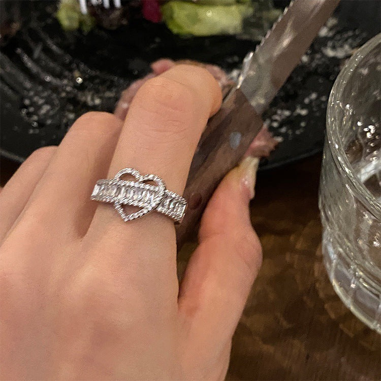 Designer Herz Zirkonia Ring
