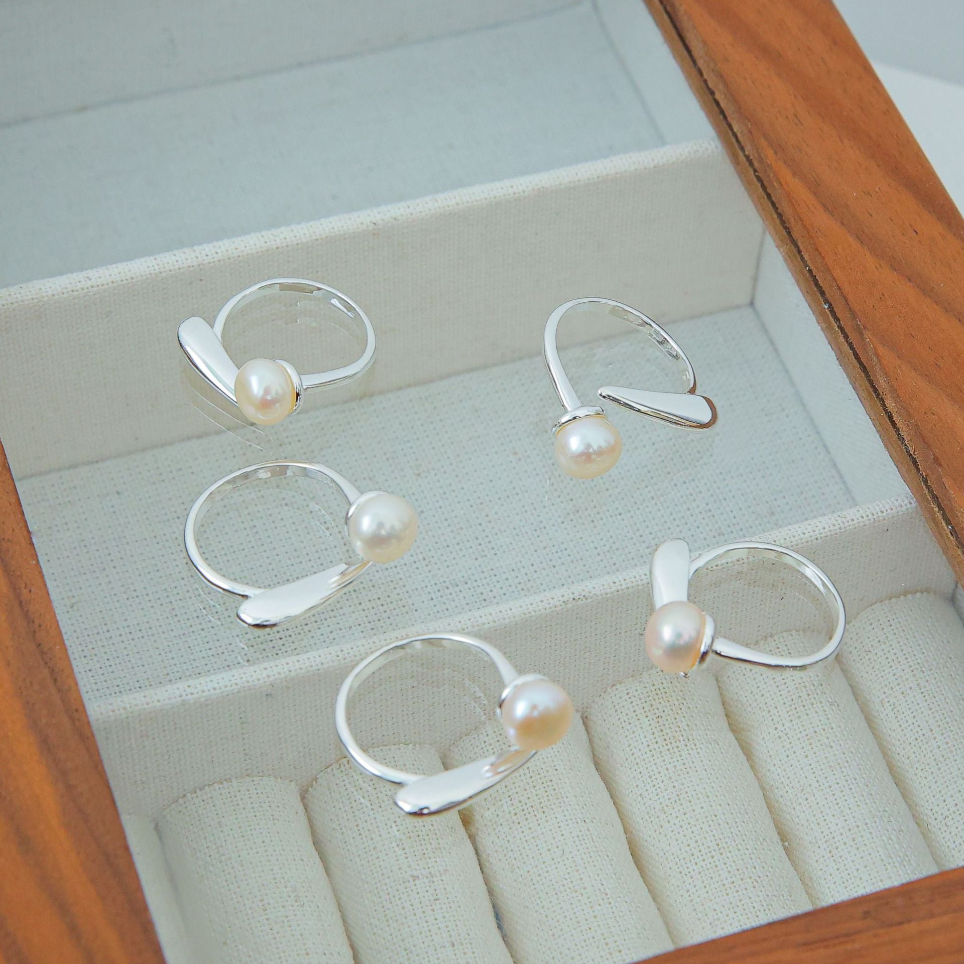 Silber Interlocking Perlen Ring