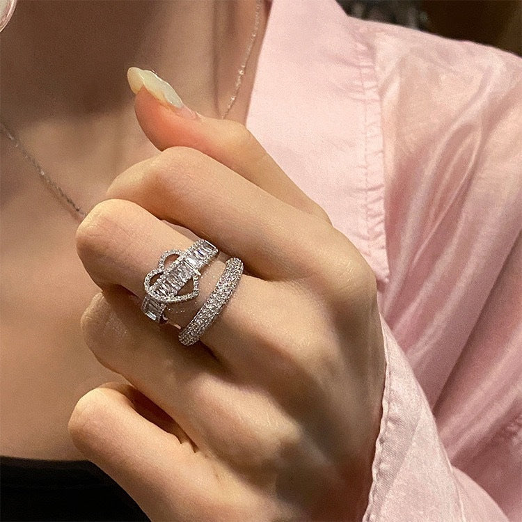 Designer Herz Zirkonia Ring