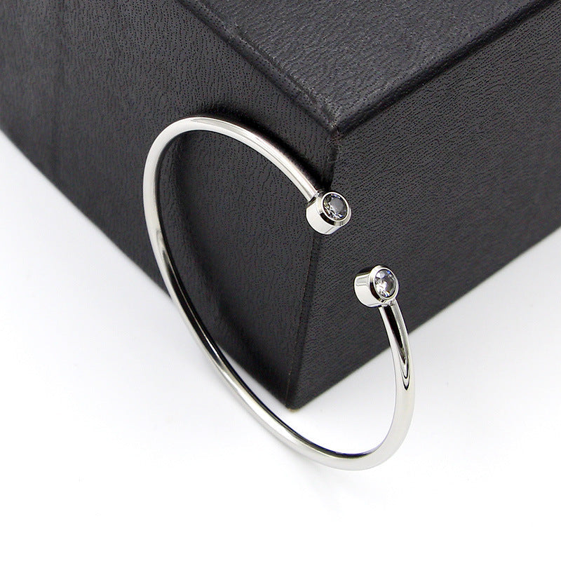 Goldarmband mit Zwillingskristallen offenes Ende