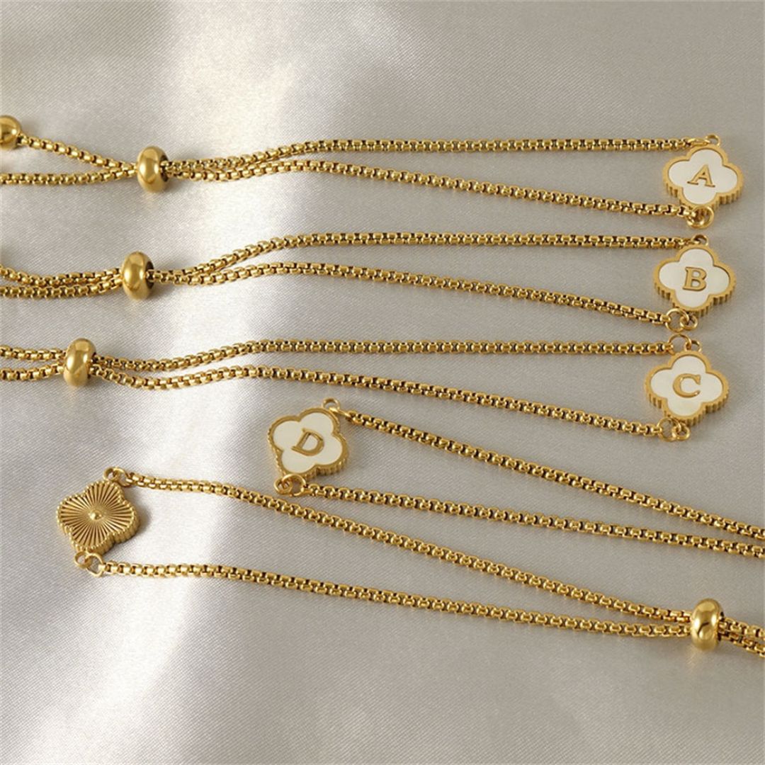 Personalisiertes Klee-Initialen-Armband