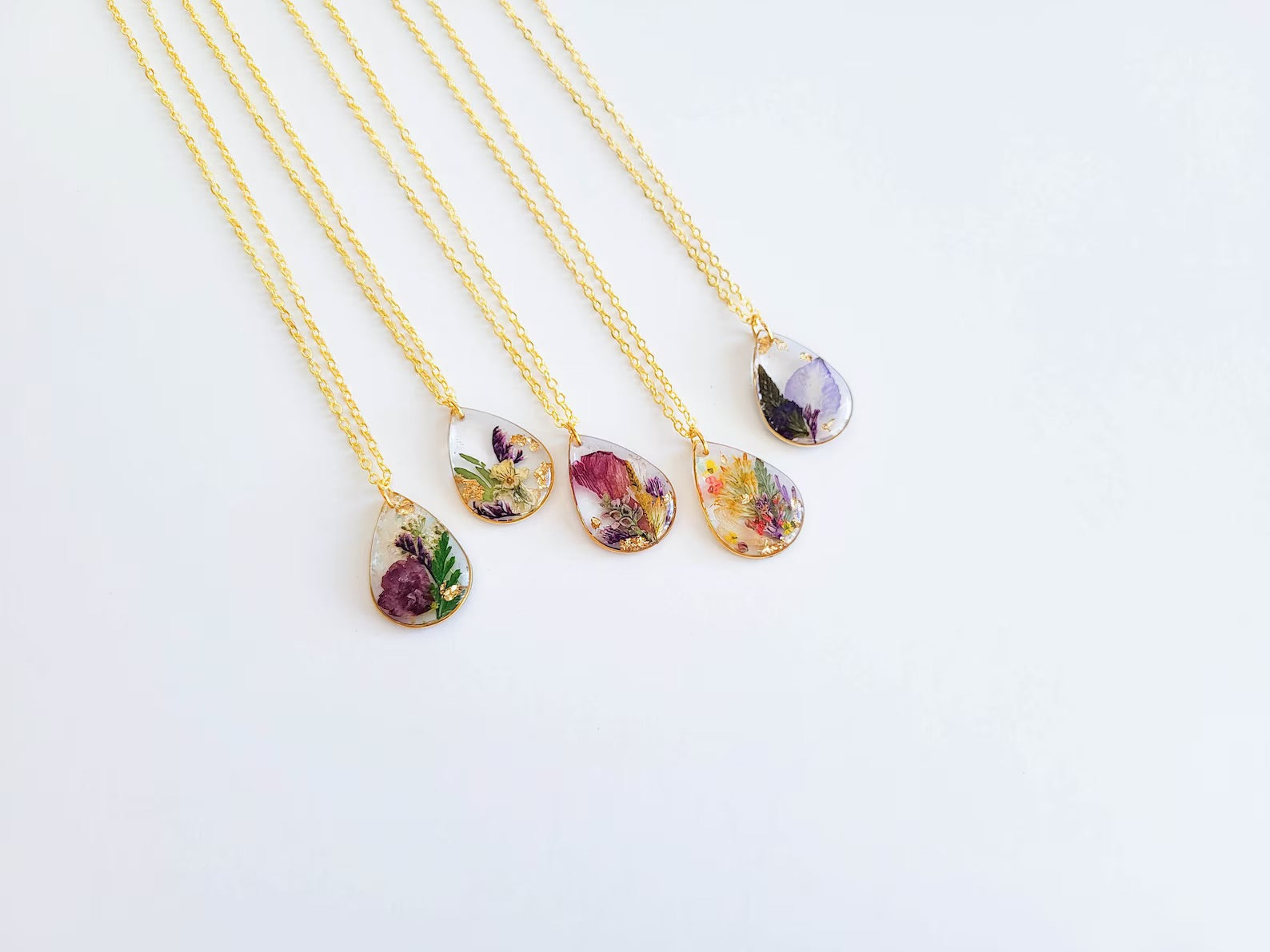 Geburt Blume Halskette - getrocknete Blume Harz-Schmuck