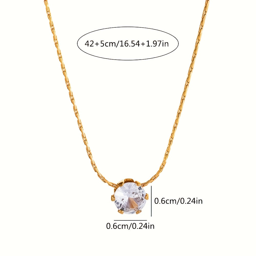 Nooxian Vintage Runde Zirkonia-Anhänger-Halskette