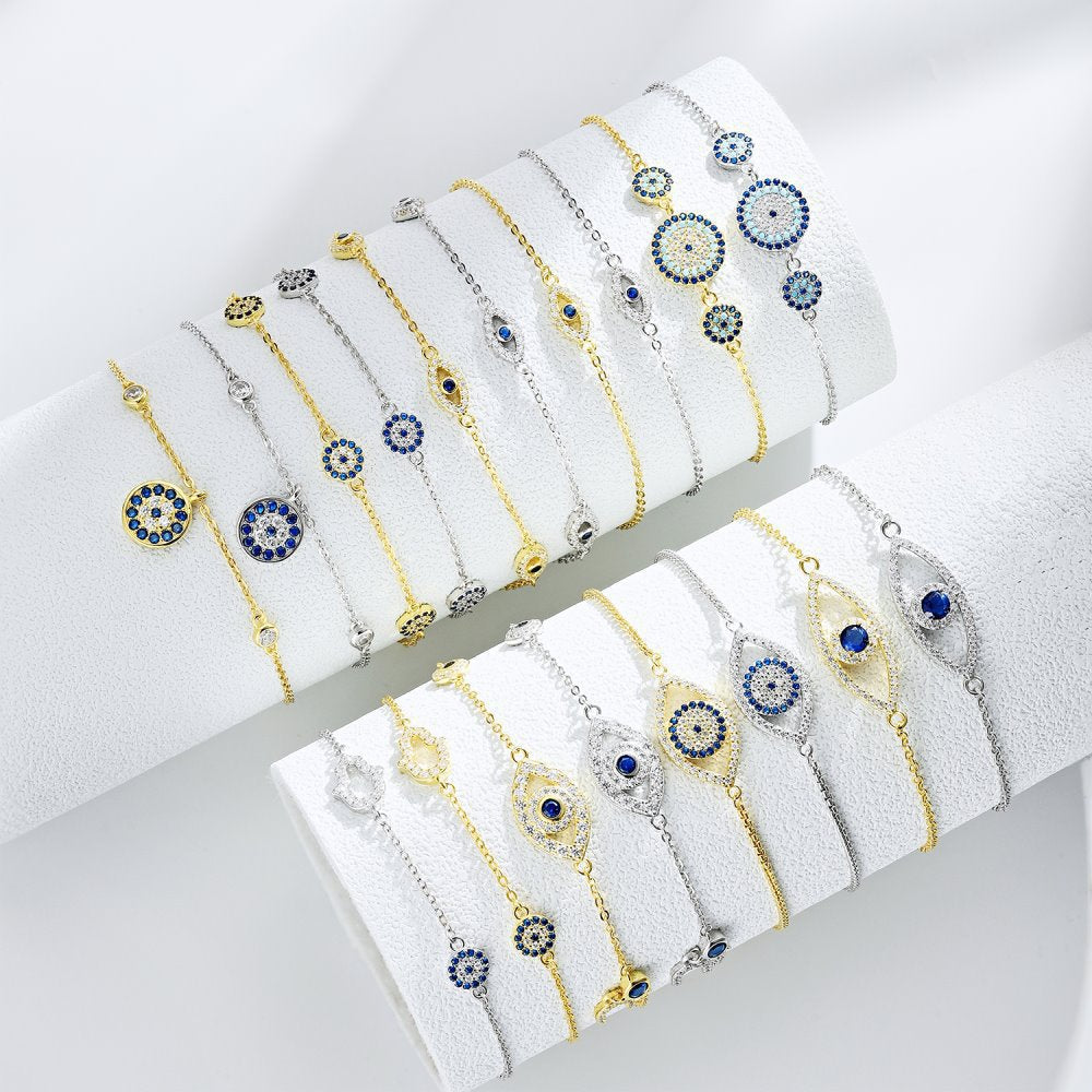 Das Aurora Evil Eye Armband - Silber - Eleganter Schutz